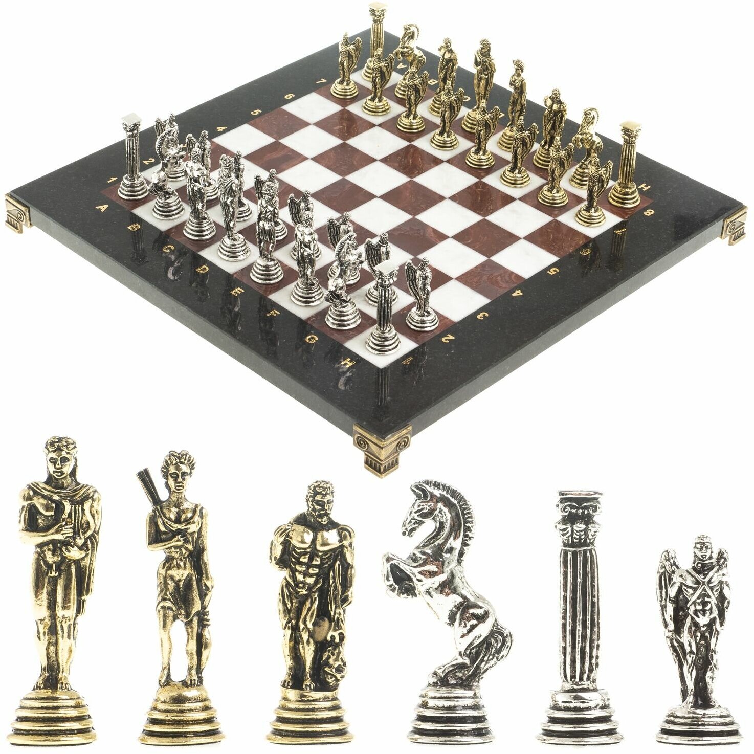 Шахматы "Икар" доска 32х32 см мрамор лемезит 122679