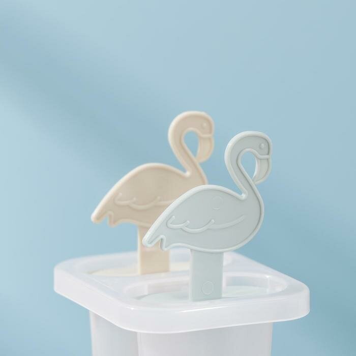 Форма для мороженого «Фламинго», 7,5?6?15 см, 2 ячейки, цвет микс - фотография № 2
