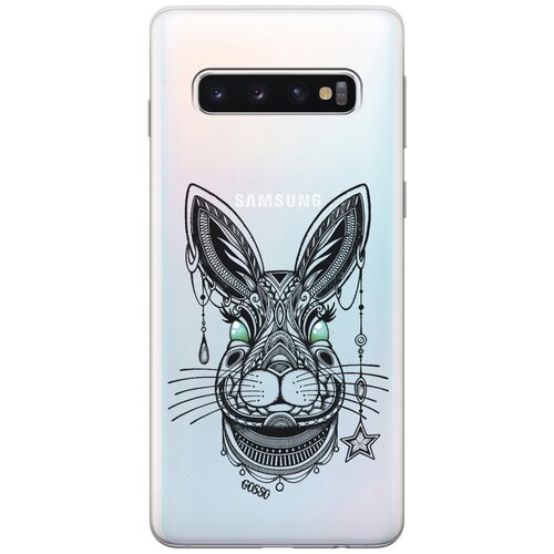 Ультратонкий силиконовый чехол-накладка Transparent для Samsung Galaxy S10 с 3D принтом Grand Rabbit ультратонкий силиконовый чехол накладка transparent для samsung galaxy s10 lite с 3d принтом sakura