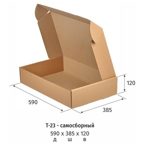 Картонный лоток 590х385х120мм Т-23 бурый 10шт/уп