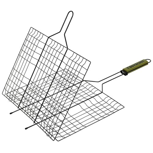 фото Решетка-гриль boyscout с антипригарным покрытием + веер для мангала, 40 x 30 x 2,5 см