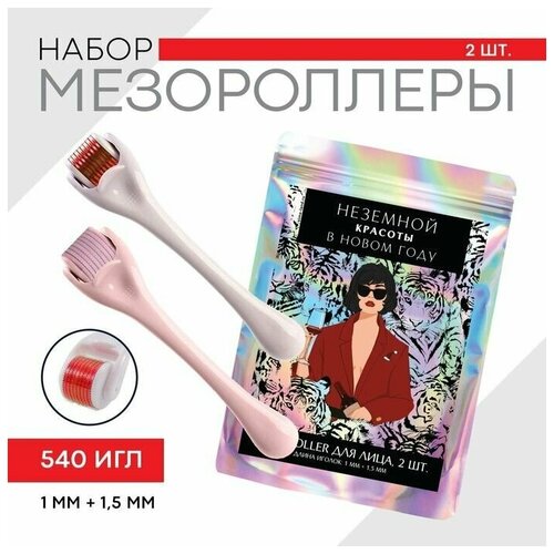 Массажеры мезороллеры для лица «Внеземной красоты», набор 2 штуки