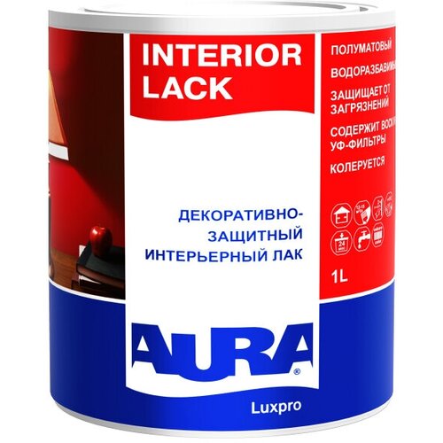 Лак акриловый AURA Interior Lack 1л полуматовый, арт.4607003910747