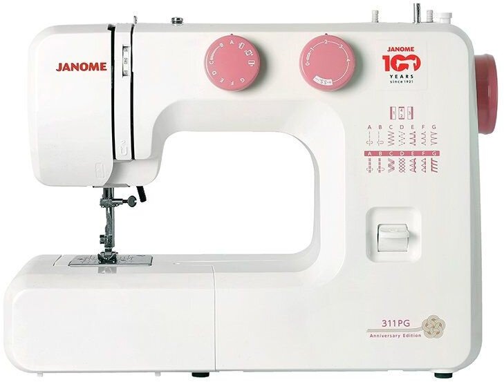Швейная машина Janome 311PG, белый/розовый