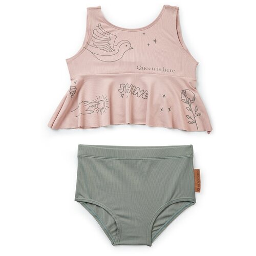 фото "50611, купальник для девочки happy baby раздельный, топ, плавки, pink&green, 80-86"