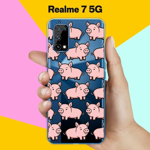 Силиконовый чехол на realme 7 5G Поросенок / для Реалми 7 5 Джи силиконовый чехол на realme 7 5g довольная лиса для реалми 7 5 джи