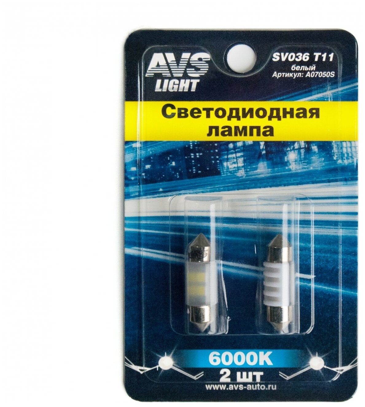 T11 SV036 /белый/ (SV8,5) 4SMD 2835, 31 мм, блистер 2 шт