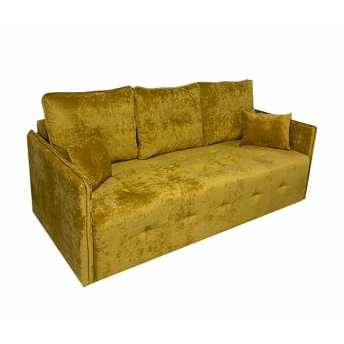 Диван Атлант с независимым пружинным блоком (микровелюр, желтый)