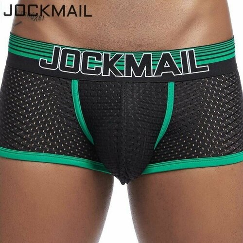 Трусы боксеры JOCKMAIL, заниженная посадка, плоские швы, подарочная упаковка, размер L, синий