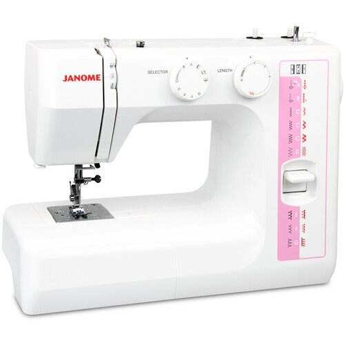 Швейная машина Janome TR 1018, белый/розовый швейная машина brother e15 бело оранжевый электромеханическая швейная машинка 14 операций швейное оборудование