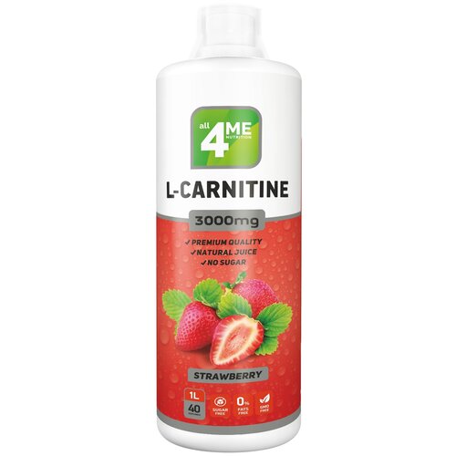 4Me Nutrition L-карнитин Concentrate, 1000 мл., клубника 4me nutrition isotonic fresh up 1000 мл яблоко