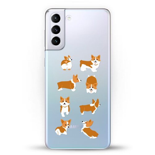 фото Силиконовый чехол 8 корги на samsung galaxy s21+ andy & paul