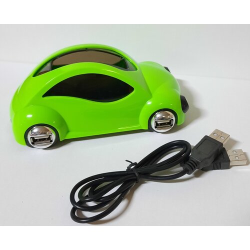 Разветвитель HUB USB20 4 порта в виде машинки зелёный 59700₽