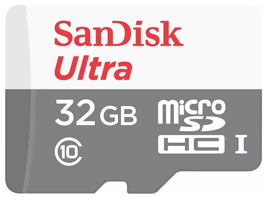Карта памяти Sandisk Ultra microSDHC 32Gb Class 10 UHS-I (48/10 MB/s), SDSQUNB-032G-GN3MN