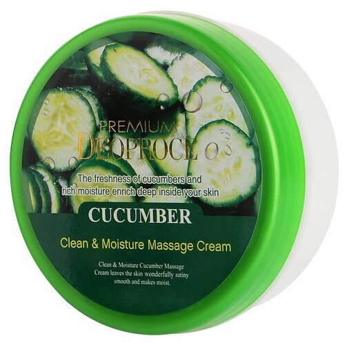 Крем для лица очищающий Premium Deoproce Clean & Deep Сucumber Сleansing Сream с экстрактом огурца, 300 гр.