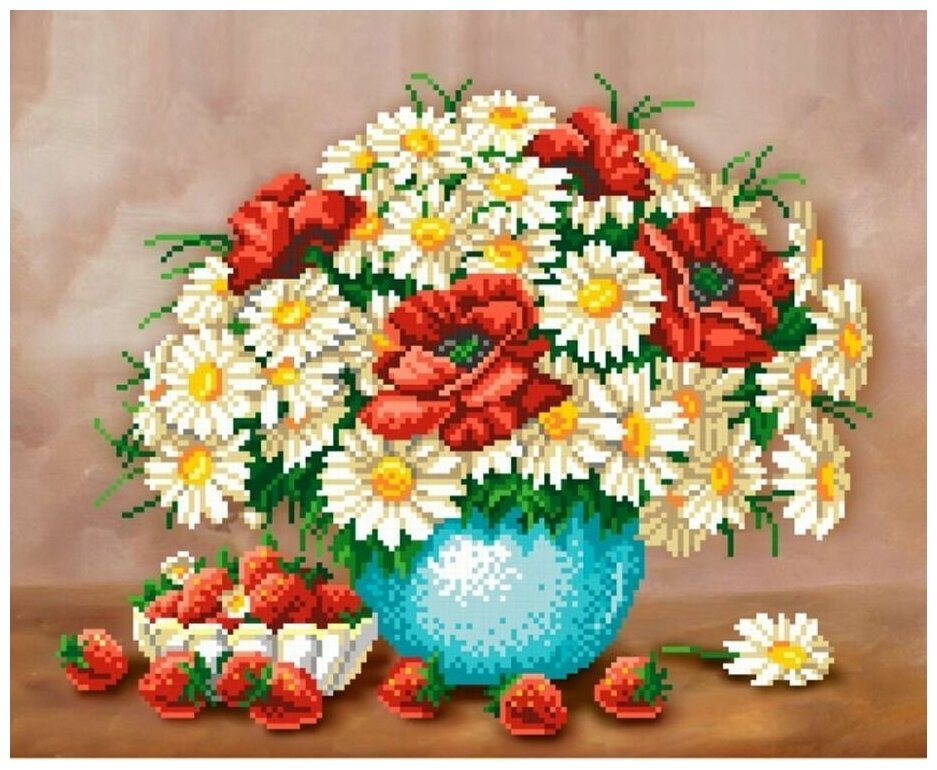 Рисунок на ткани М. П. Студия "Букет полевых цветов", 40x50 см