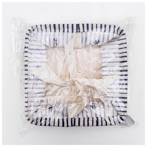 фото Корзина для хранения доляна с ручками, "полосатик", 4 ячейки, 20*20*11 см