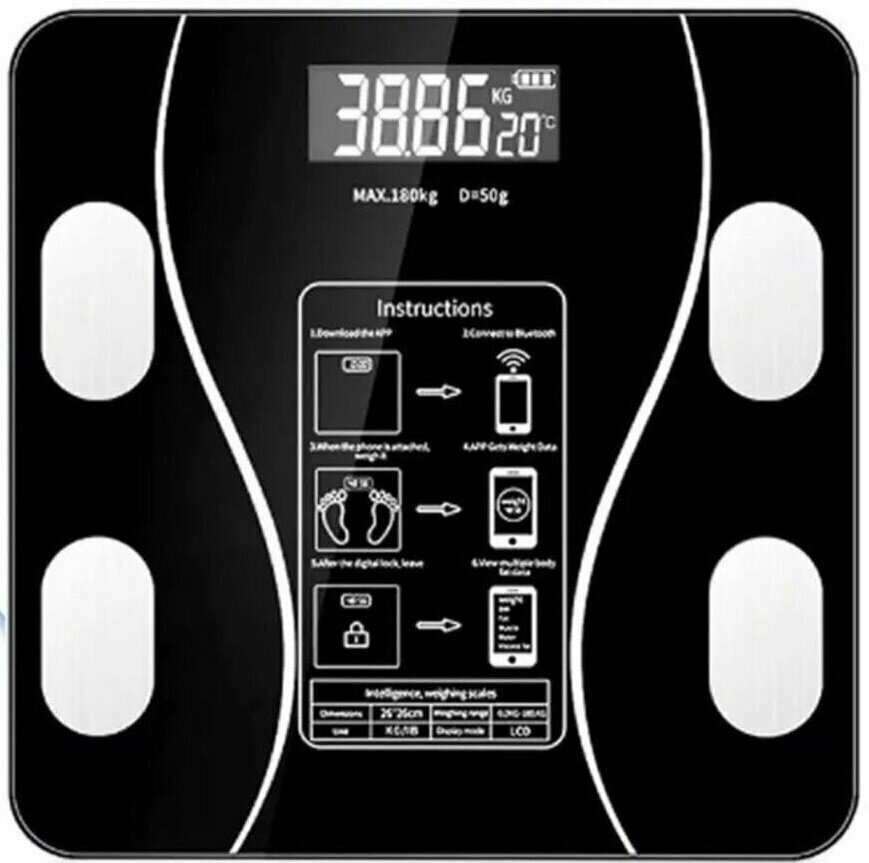 Умные напольные весы iFit Bluetooth / Смарт-весы для измерения массы тела и жира - фотография № 14