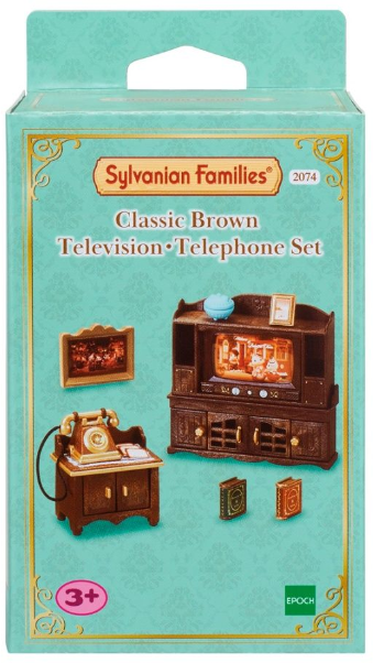 Игровой набор Sylvanian Families Классические коричневые телевизор и телефон 2074