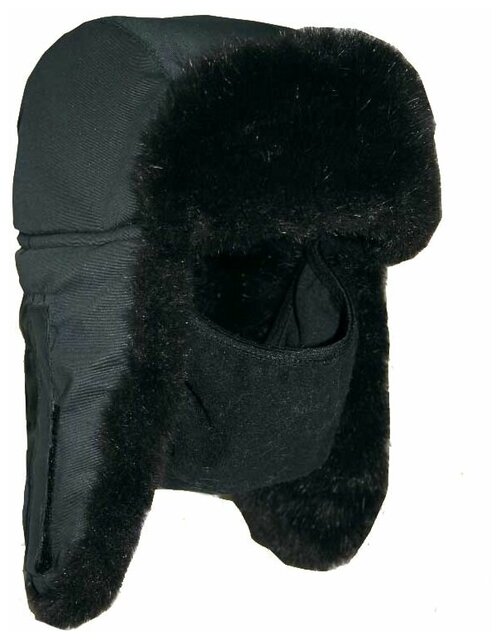 Шапка ушанка HUNTSMAN, размер 58, черный