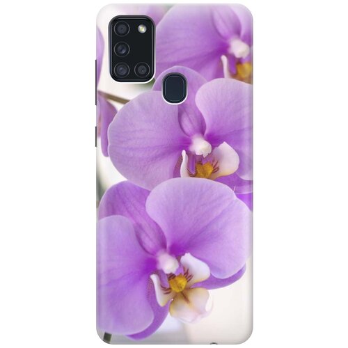 фото Ультратонкий силиконовый чехол-накладка для samsung galaxy a21s с принтом "сиреневые орхидеи" gosso
