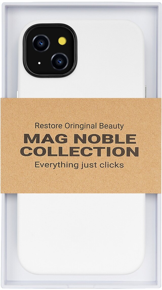 Чехол с MagSafe для iPhone 14 Plus MAG NOBLE COLLECTION - Белый