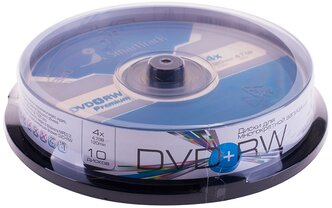 Диск DVD+RW SmartTrack 4.7Gb 4x 10 шт. cake box