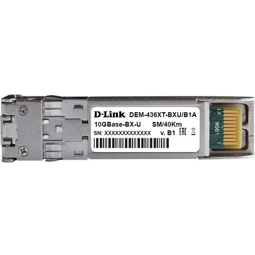 D-Link Трансивер/ 436XT-BXU/40KM WDM SFP+ Transceiver, 10GBase-ER, Simplex LC, TX: 1270nm, RX: 1330nm, Single-mode, 40KM трансивер d link 436xt bxu 40km b1a wdm sfp transceiver with 1 10gbase lr port up to 40km single mode fiber simplex lc connector transmitting and receiving wavelength tx 1270nm rx 1330nm 3 3v power 436xt bxu 40km b1a