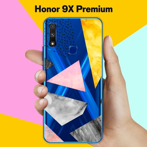 силиконовый чехол мраморные треугольники на honor 30s Силиконовый чехол Мраморные треугольники на Honor 9X Premium