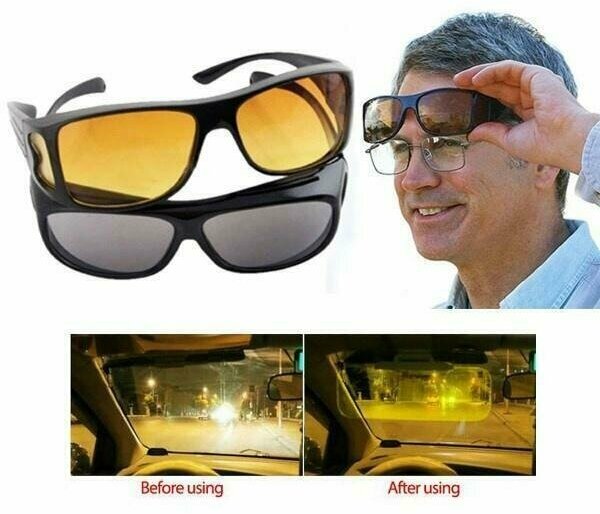 Солнцезащитные водительские очки HD Vision Wrap Arounds /антибликовые очки для водителя 2шт. в комплекте /Мужские женские / Очки антиблик
