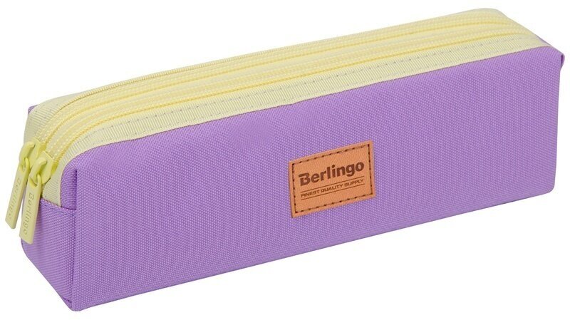 Пенал мягкий Berlingo 2 отделения, 210х60х50 мм, "Lilac dreams", полиэстер, цветные молнии PM09103
