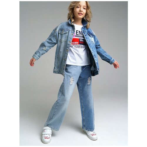 Джинсы playToday, размер 170, голубой джинсы playtoday размер 170 серый