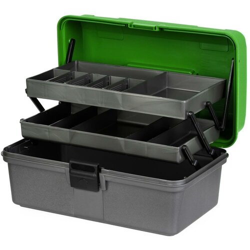 Ящик рыболова двухполочный зеленый (T-HS-FB2-G) Helios