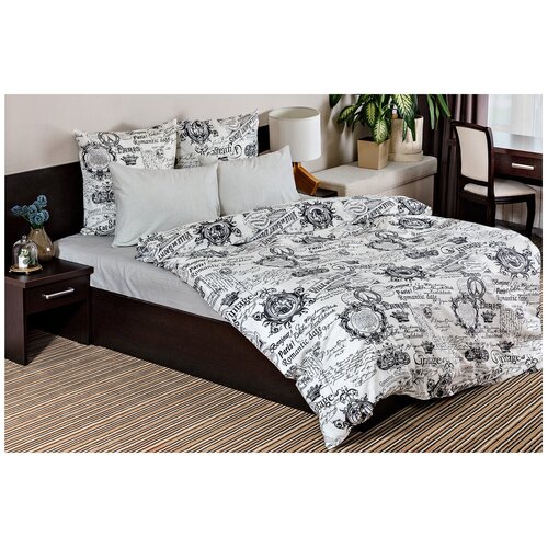 фото Постельное белье семейное ночь нежна свидание, бязь, 2 наволочки 50 х 70 см, серый