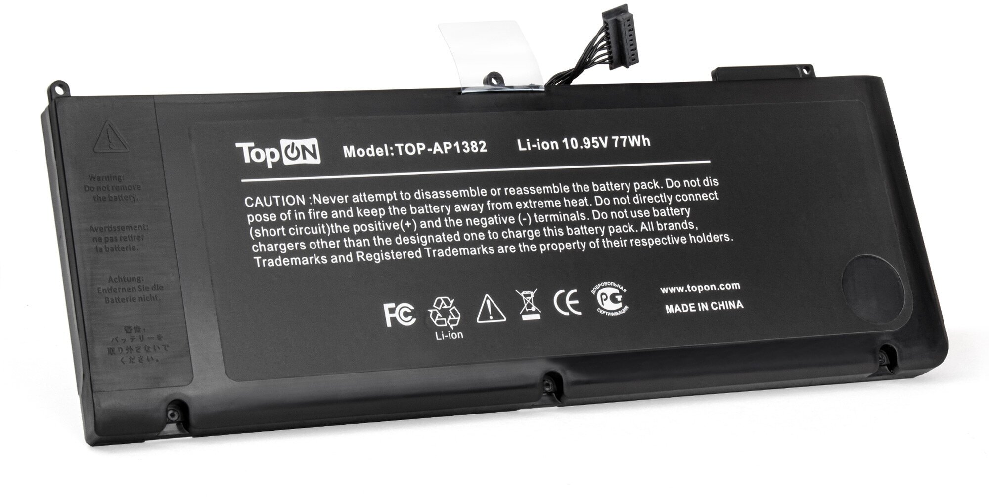 Аккумулятор TopON TOP-AP1382 для Apple MacBook Pro 15" аккумулятор для 10.95V 5400mAh PN: A1382, 661-5476, CS-AM1382NB, 020-7134-01 - фото №7