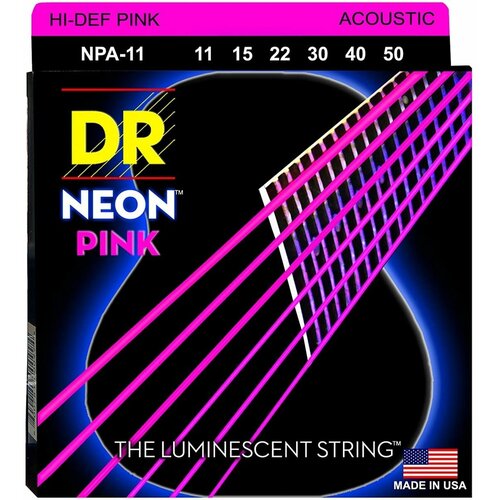 Струны для акустической гитары DR Neon HiDef Pink NPA-11 11-50 157100₽