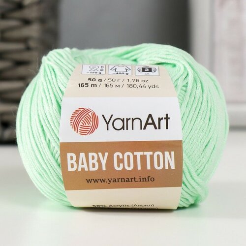 Пряжа Baby cotton 50% акрил 50% хлопок 165м/50гр (435 весна)