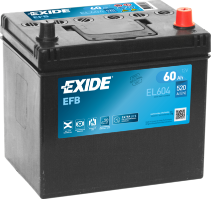 Аккумулятор автомобильный Exide EFB EL604 6СТ-60 обр. (Start-Stop) 232x173x225