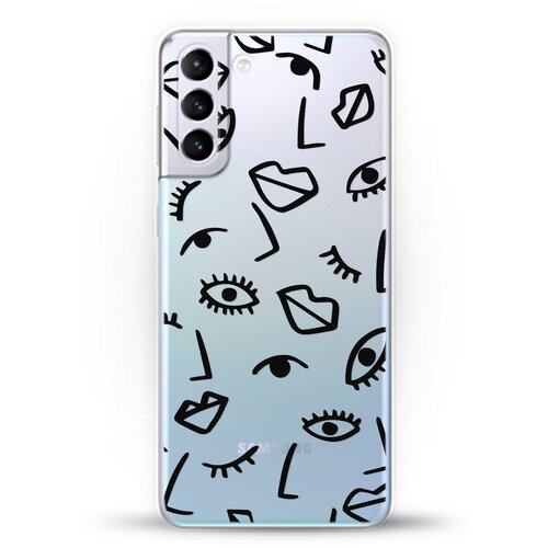 фото Силиконовый чехол глаза и губы на samsung galaxy s21+ andy & paul