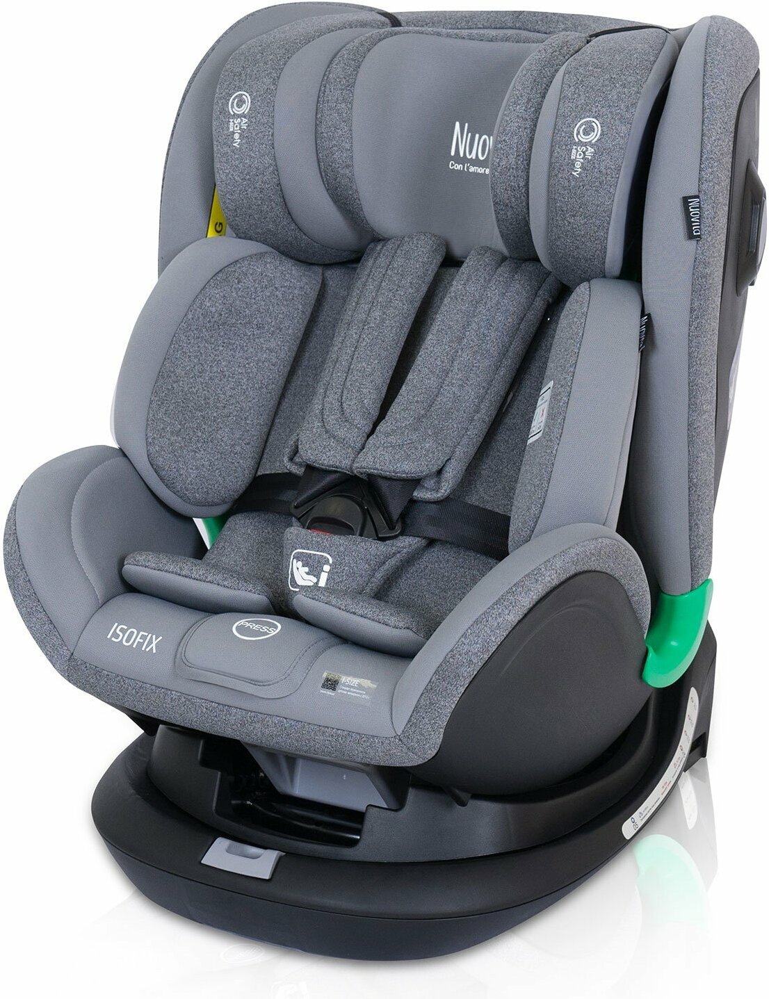 Автокресло детское Nuovita Maczione NiS2-1/ I-Size 0-12 лет, рост 40-135 см (Grigio/Серый)