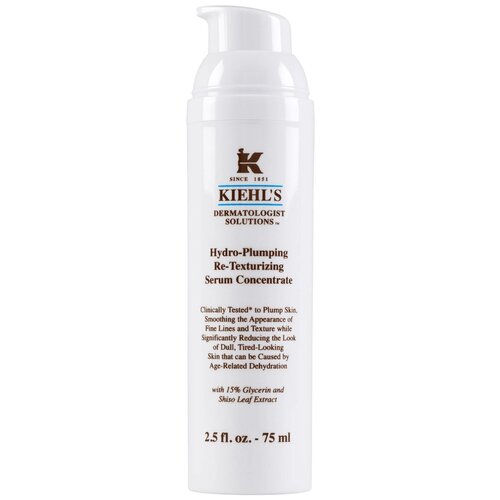 Kiehl's Hydro-Plumping Re-Texturizing Serum Concentrate Сыворотка-концентрат для лица интенсивно увлажняющая кожу и разглаживающая текстуру, 75 мл