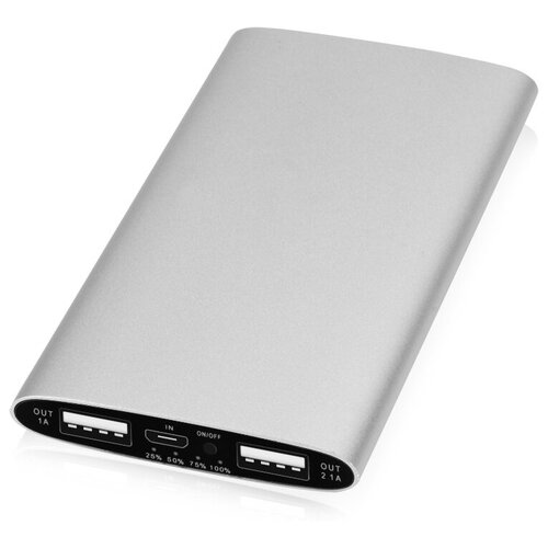 Портативное зарядное устройство Мун с 2-мя USB-портами 4400 mAh серебристый 154200₽