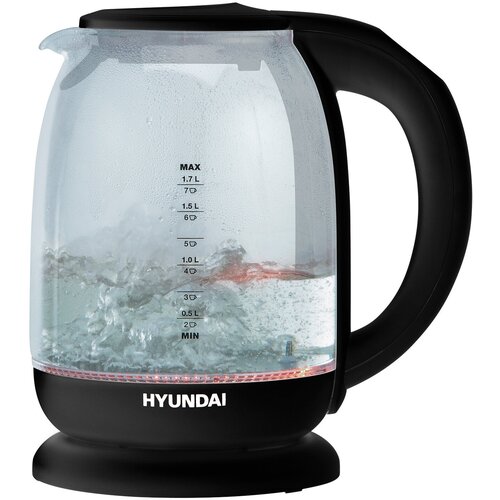 Чайник электрический Hyundai HYK-S3809 1.7л. 2200Вт черный (корпус: стекло)