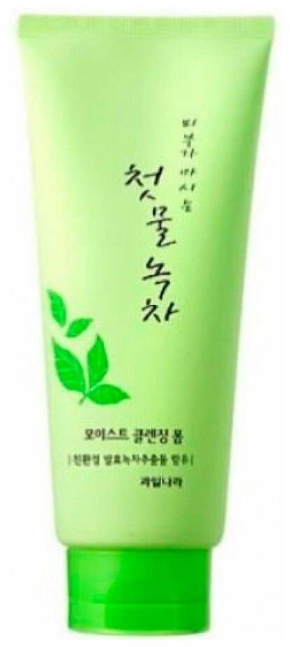 Welcos Пенка для умывания Green Tea Moist Cleansing Foam, 180гр