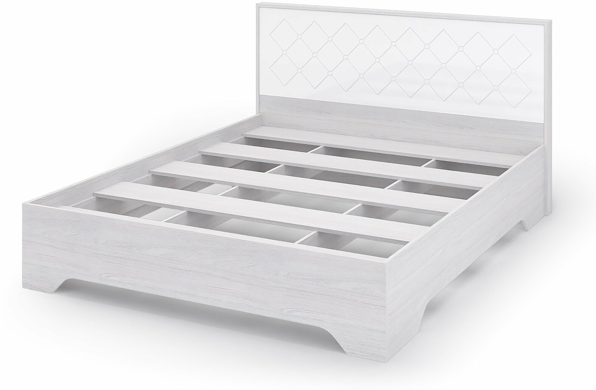 фото Кровать без ортопеда Сальма КР 021 (1482х970х2136) фасад МДФ белый глянец/корпус анкор