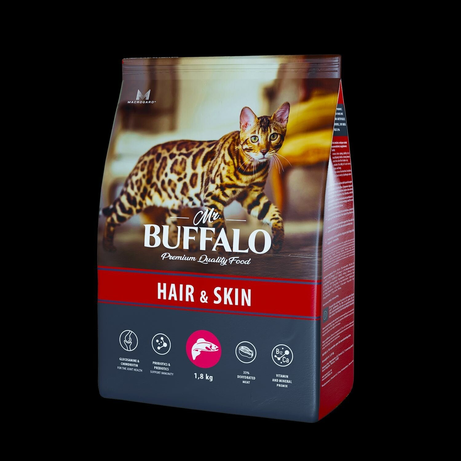 Сухой корм Mr.Buffalo ADULT HAIR&SKIN д/кошек лосось 1,8кг - фотография № 17