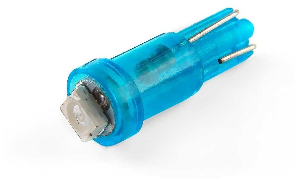 Лампа светодиодная маяк 12V T5(W1.2W) синий 12T5-B\1SMD