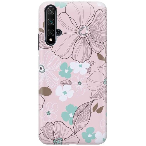 фото Re:pa накладка transparent для huawei nova 5 с принтом "розовые цветы"