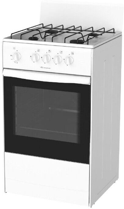 Darina Плита Darina S4 GM 441 101 W, газовая, 4 конфорки, 50 л, газовая духовка, белая