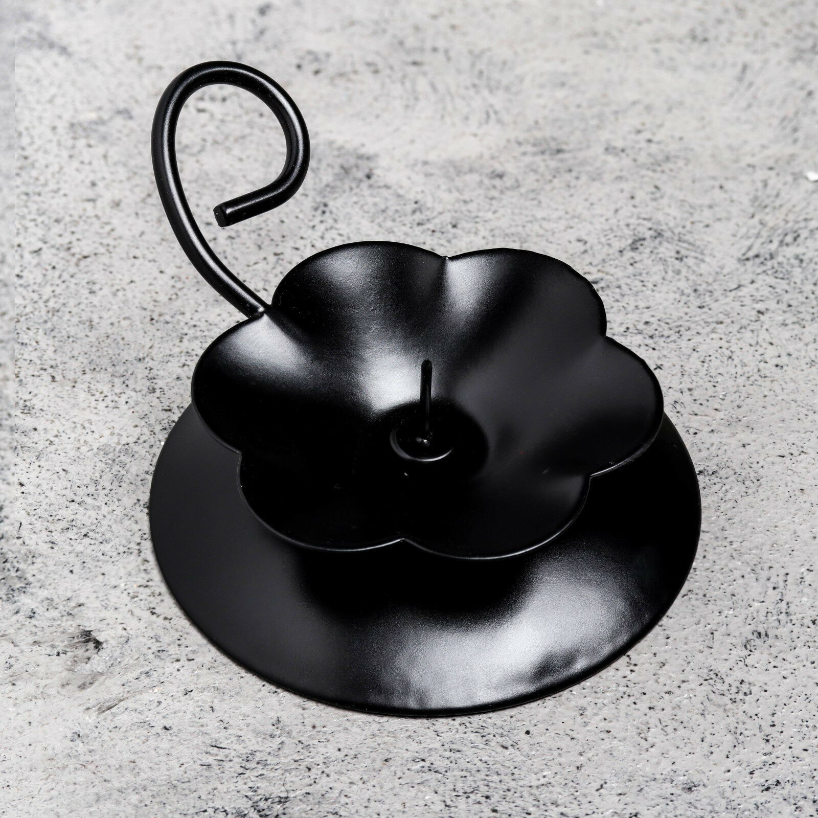 Подсвечник металл на 1 свечу "Цветок", 3,5х9 см, черный - фотография № 7